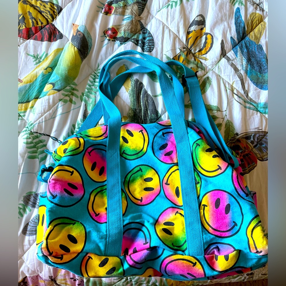 Smiley face kids duffle bag